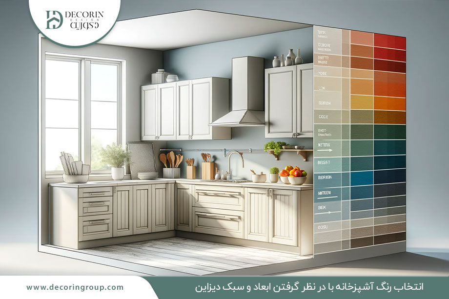 انتخاب رنگ‌ آشپزخانه با در نظر گرفتن ابعاد و سبک دیزاین